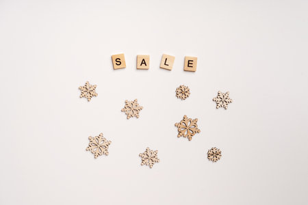 New year's concert of the holiday sale. Christmas background on a white tableの写真素材