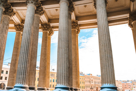 Old columns of the Kazan Cathedral in St. Petersburg