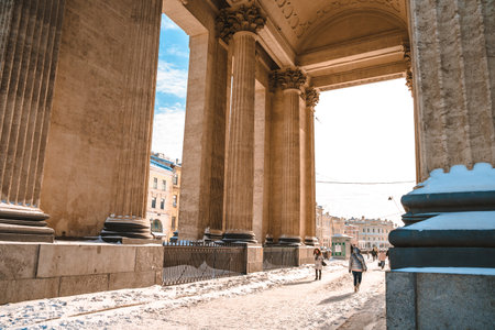 Old columns of the Kazan Cathedral in St. Petersburg