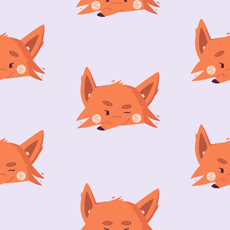 Seamless pattern of cute cartoon fox. For print, fabrics, textile, decoration, wallpaper, shirts and postersのイラスト素材