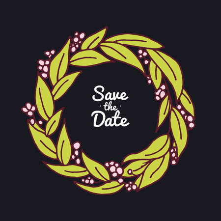 Wreath with flowers. Vector set. Cute Floral collection, hand drawn watercolor. Wedding or greeting cards. Romantic design. Engraved vintage styleのイラスト素材