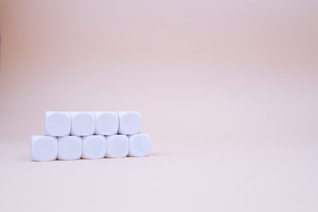 white cubes for writing text on a light backgroundの写真素材