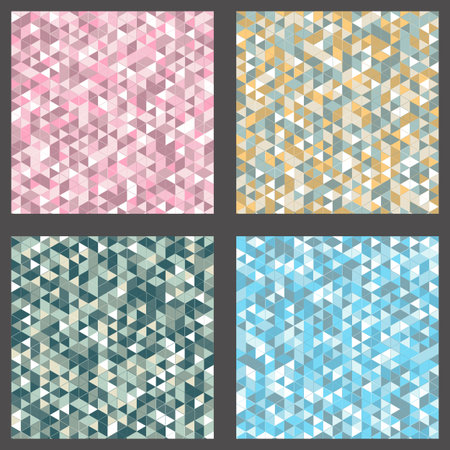 Patterns set. Retro - mosaic abstract backgroundsのイラスト素材