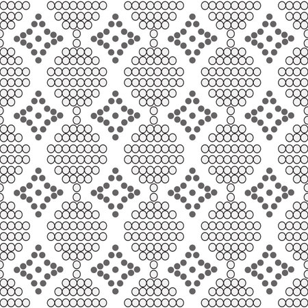 ornament seamless from circles with white outline and diamondsvector illustrationのイラスト素材