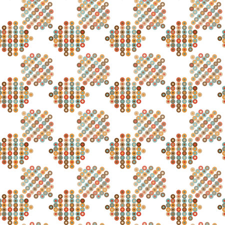 seamless ornament shapes with retro circlesvector illustration
