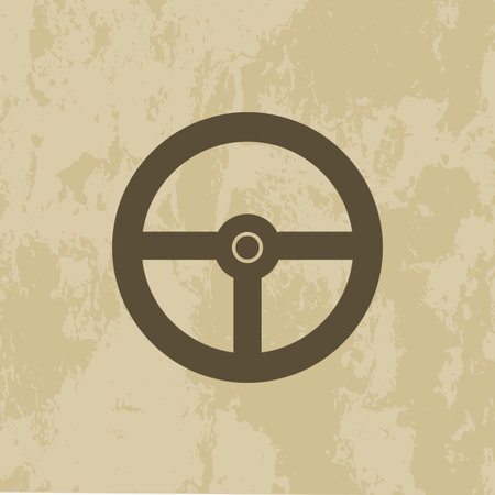 the wheel of a car icon on grunge background - vector illustration.  のイラスト素材