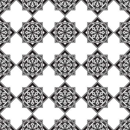 seamless monochrome pattern, squares of black-and-white-vector illustrationのイラスト素材