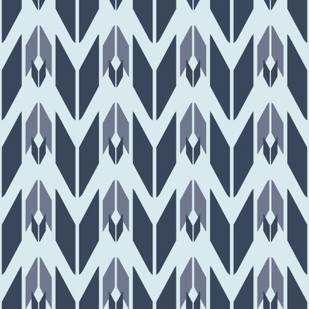 seamless ornament geometric shapes on blue background - vector illustrationのイラスト素材