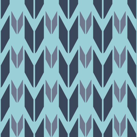 seamless ornament geometric shapes on blue background - vector illustrationのイラスト素材