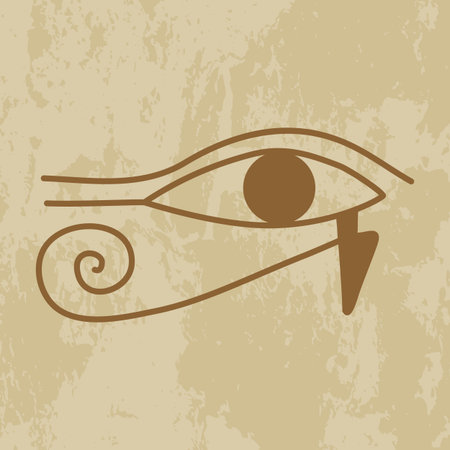 Egypt, the hieroglyph of the eye of Providence on grunge backgroundのイラスト素材