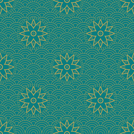 Asian seamless pattern.  Japanese ornament - vector illustrationのイラスト素材