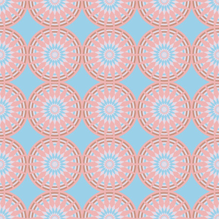 abstract floral geometric  seamless pattern - vector illustrationのイラスト素材