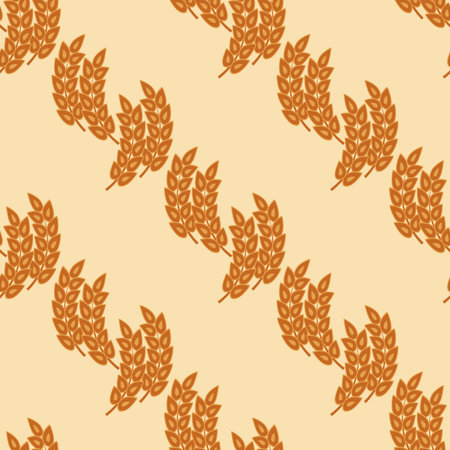seamless pattern with ears of wheat. Vector illustration.のイラスト素材