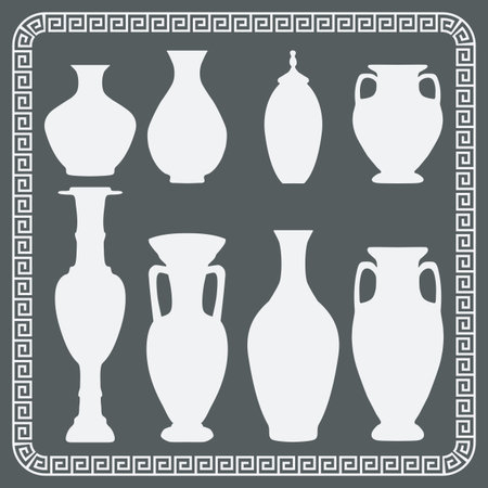 Vintage vases and jugs. Isolated icons - vector illustration.のイラスト素材