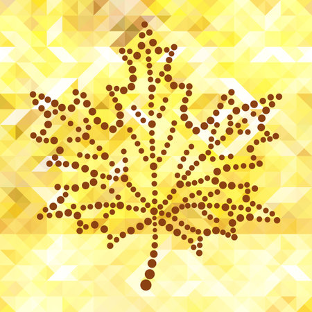 maple leaf circle on autumn background. Vector illustrationのイラスト素材