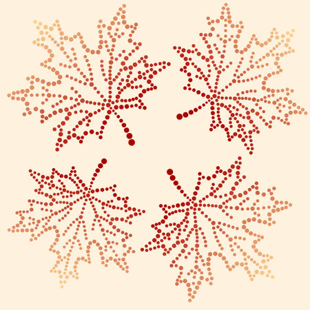 Maple leaves in small circles made. Vector illustrationのイラスト素材