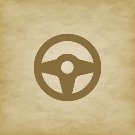 Car steering wheel isolated silhouette on grunge background. Vector illustration. EPS 10のイラスト素材