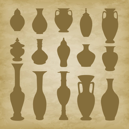Arabic vase on grunge background. Vector illustration. EPS 10のイラスト素材