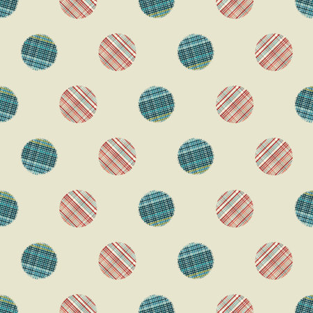 seamless pattern with circles in a cage. Vector illustration. The texture of the circle, the interlacing lines.のイラスト素材