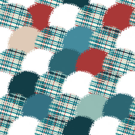 Large circles textured weaving lines seamless pattern -vector illustration.のイラスト素材