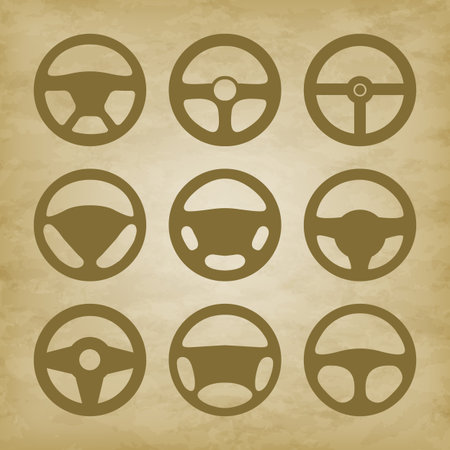 handlebars automotive icons on grunge background  Set iconsのイラスト素材