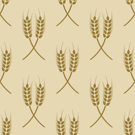 seamless pattern with ears of wheatのイラスト素材