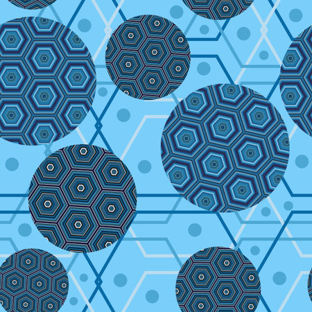 seamless pattern of circles of hexagons-vector illustration.