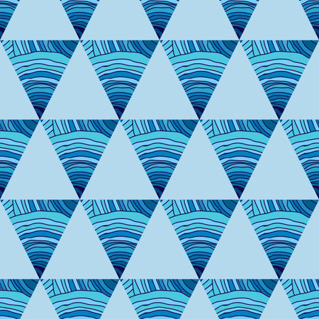 abstract seamless pattern with triangles - vector illustration. Wavy lines are beautifully drawn...