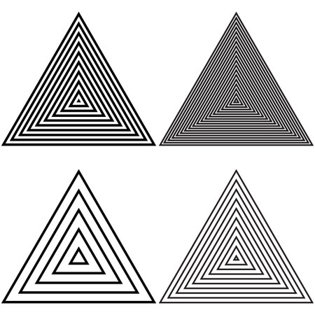 geometric triangles icons monochrome. Black and white color-vector illustration. Triangles isolated...