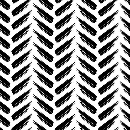 vector seamless pattern with careless strokes lines. Abstract background made using of brush smears. Black and white hand drawn texture.のイラスト素材
