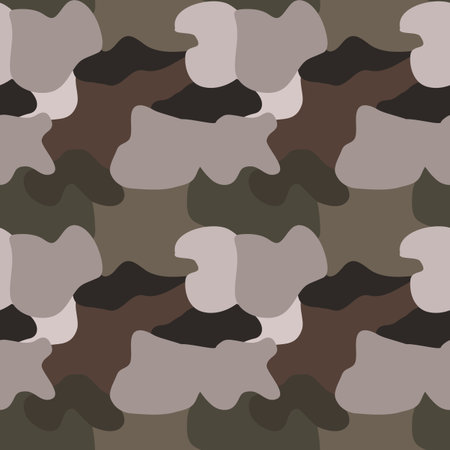 seamless camouflage pattern vector illustration. Background texture khaki ckhaki clothes. Spot colorful.のイラスト素材