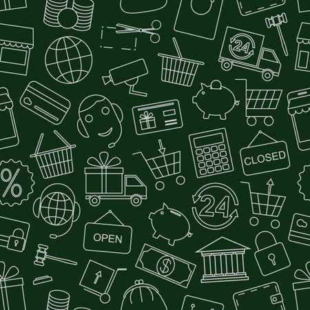 Seamless pattern businessのイラスト素材