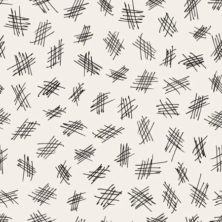 Seamless lattice pattern-vector illustration. Hand-drawn carelessly, simple design minimalism.のイラスト素材