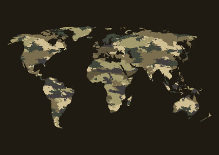 World map camouflage illustration.のイラスト素材