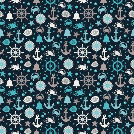 Seamless sea patternのイラスト素材