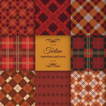 Tartan seamless pattern setのイラスト素材