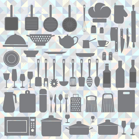 Set utensil vectorのイラスト素材