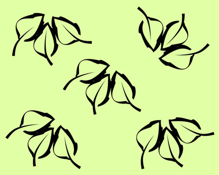 Pattern with leaves in pastel calm background.のイラスト素材