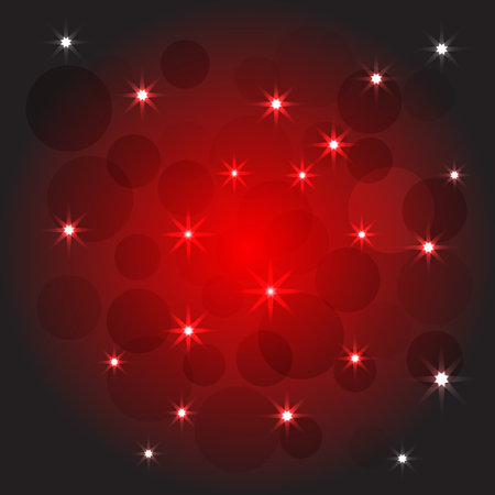 Abstract colorful modern red bokeh background with stars.の写真素材