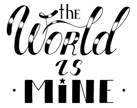 The modern motto for the T-shirt is made in black and white colorsのイラスト素材