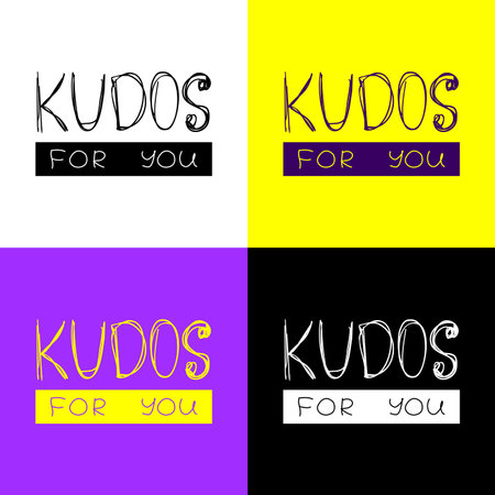 set of minimalistic  Kudos for you. Perfect for youth clothing stores and accessoriesのイラスト素材