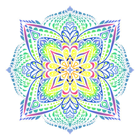Oriental style mandala. Gentle and light colors.のイラスト素材