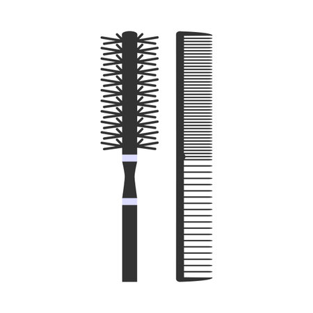 A set of combs. Hairdresser tools. Flat design. Isolated icon on white background.のイラスト素材