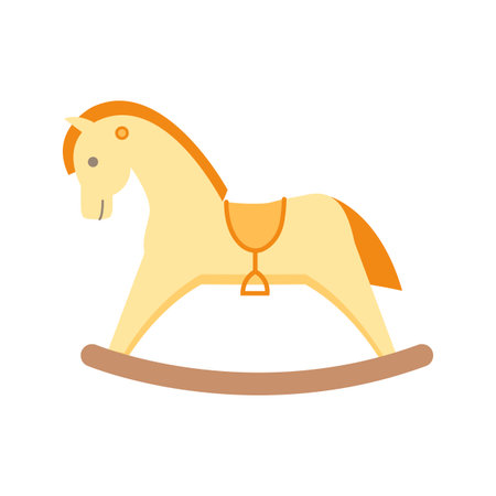 Baby horse rocking. Flat icon. Vector illustration.のイラスト素材