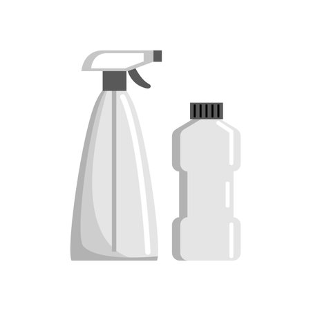 Cleaning tools in flat style icon.のイラスト素材