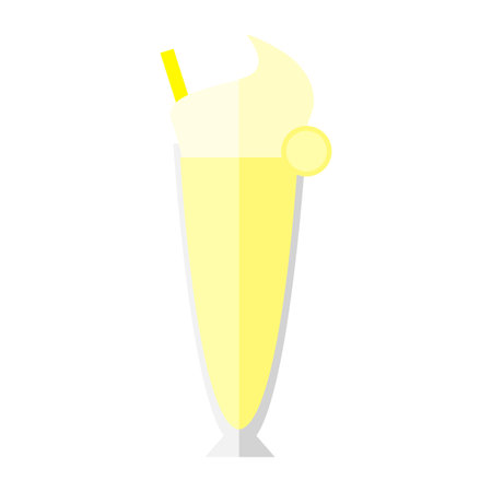 Banana milkshake icon. Flat design.のイラスト素材
