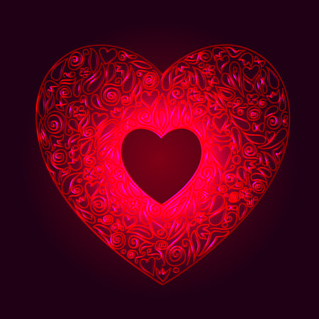 Bright pink heart illustration.のイラスト素材