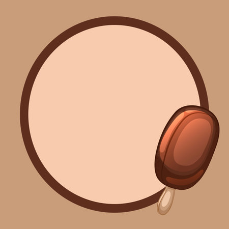 Frame with chocolate ice cream on a stick. Vector illustration.のイラスト素材