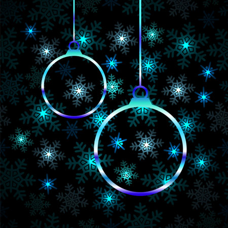 Christmas balls and snowflake on abstract background. Vector illustration.のイラスト素材