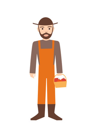 Profession: gardener, farmer. Isolated on white background. Vector illustrationのイラスト素材